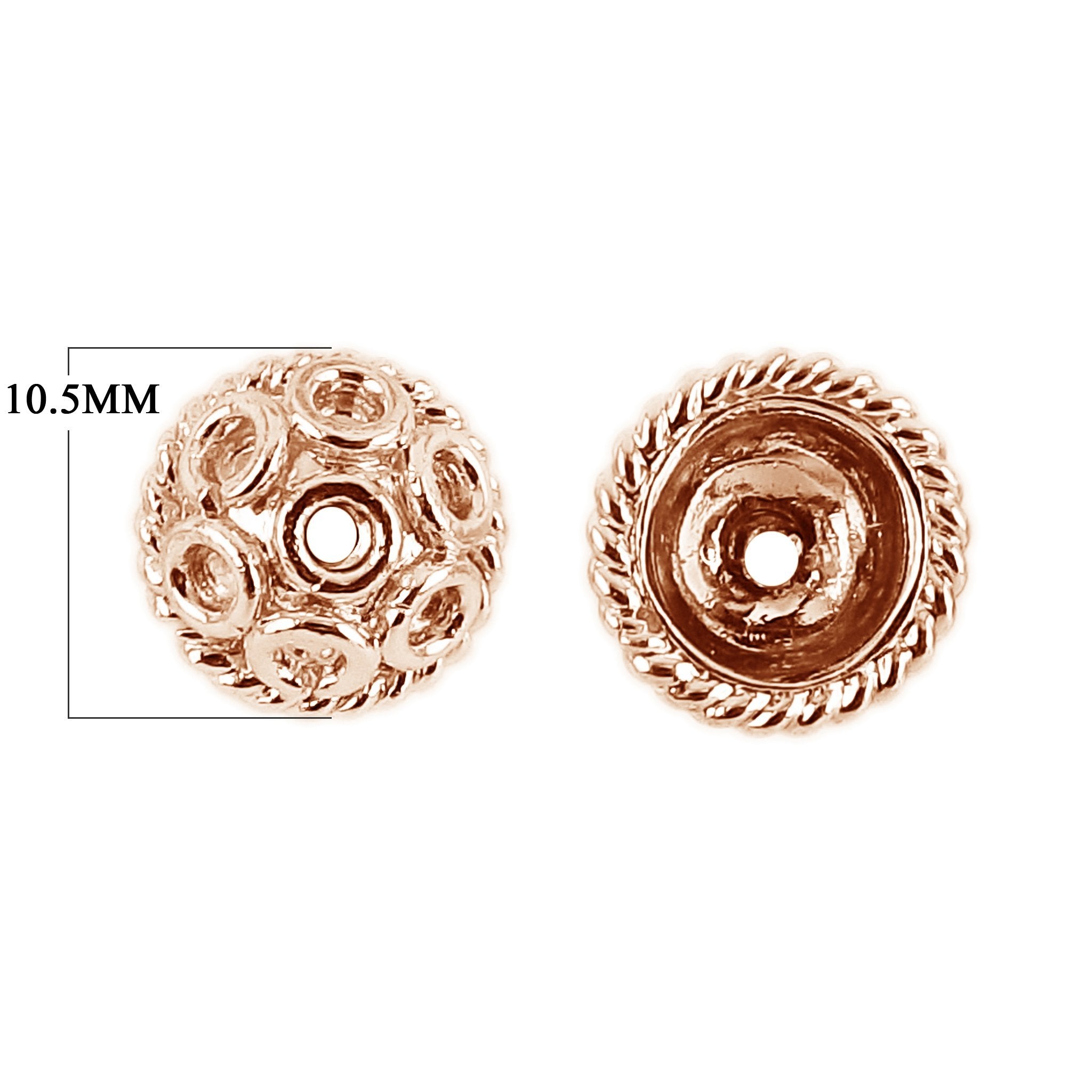CRG-132 Rose Gold Overlay Bead Cap Beads Bali Designs Inc 