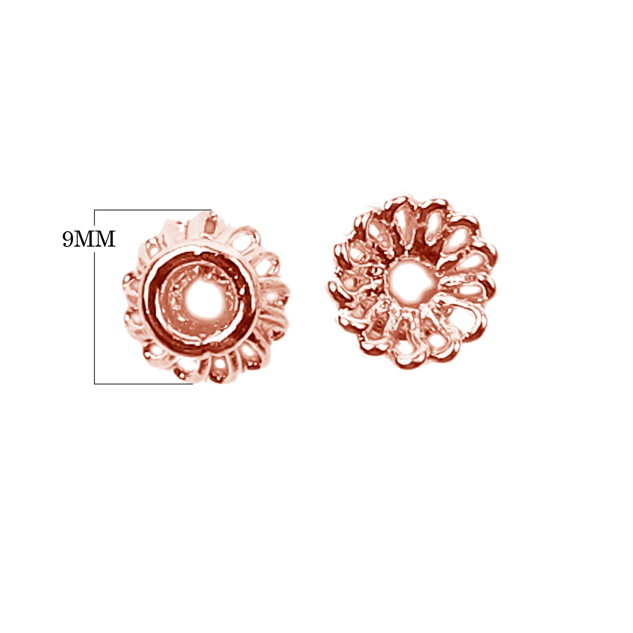 CRG-148 Rose Gold Overlay Bead Cap Beads Bali Designs Inc 