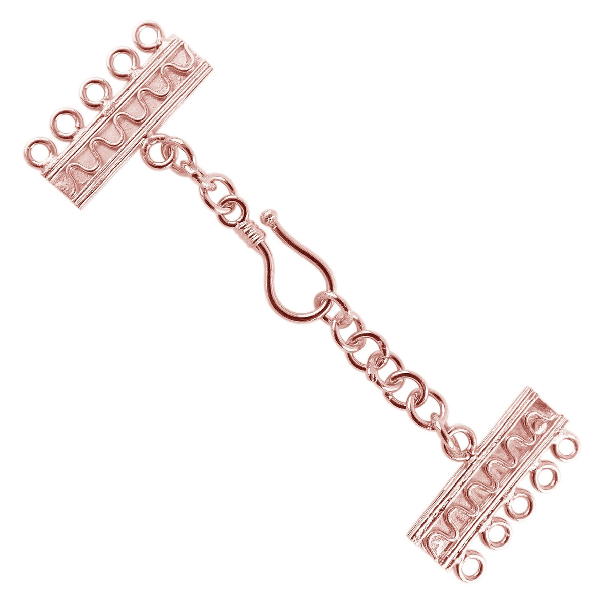 CRG-179-5H Rose Gold Overlay Multi Strand Clasp With 5 Holes Beads Bali Designs Inc 