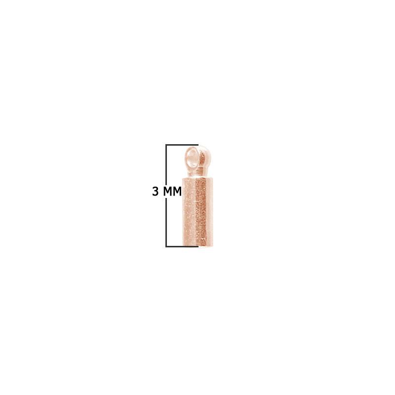 CRG-184-3MM Rose Gold Overlay Crimp & Cord Tube Beads Bali Designs Inc 