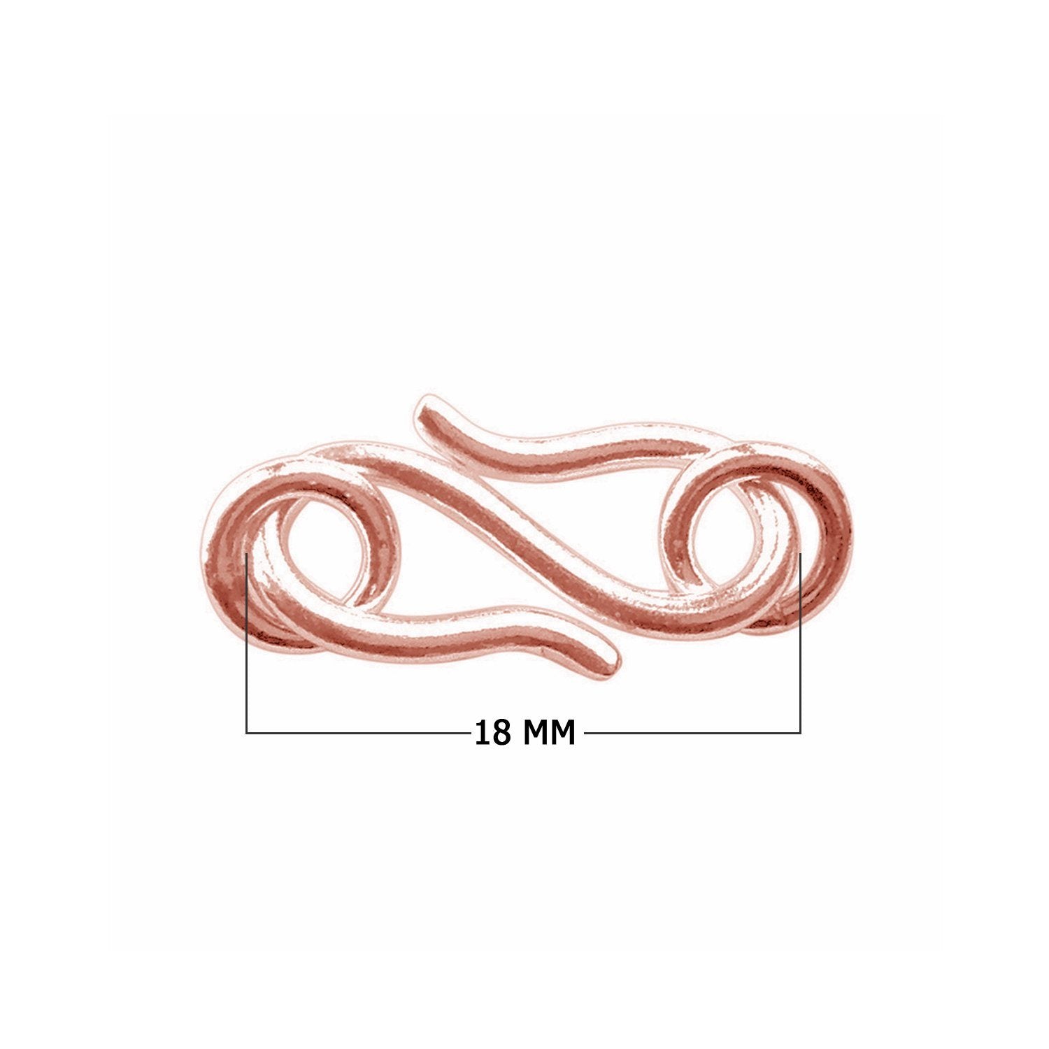 CRG-186-18MM Rose Gold Overlay ''S'' Hook Beads Bali Designs Inc 