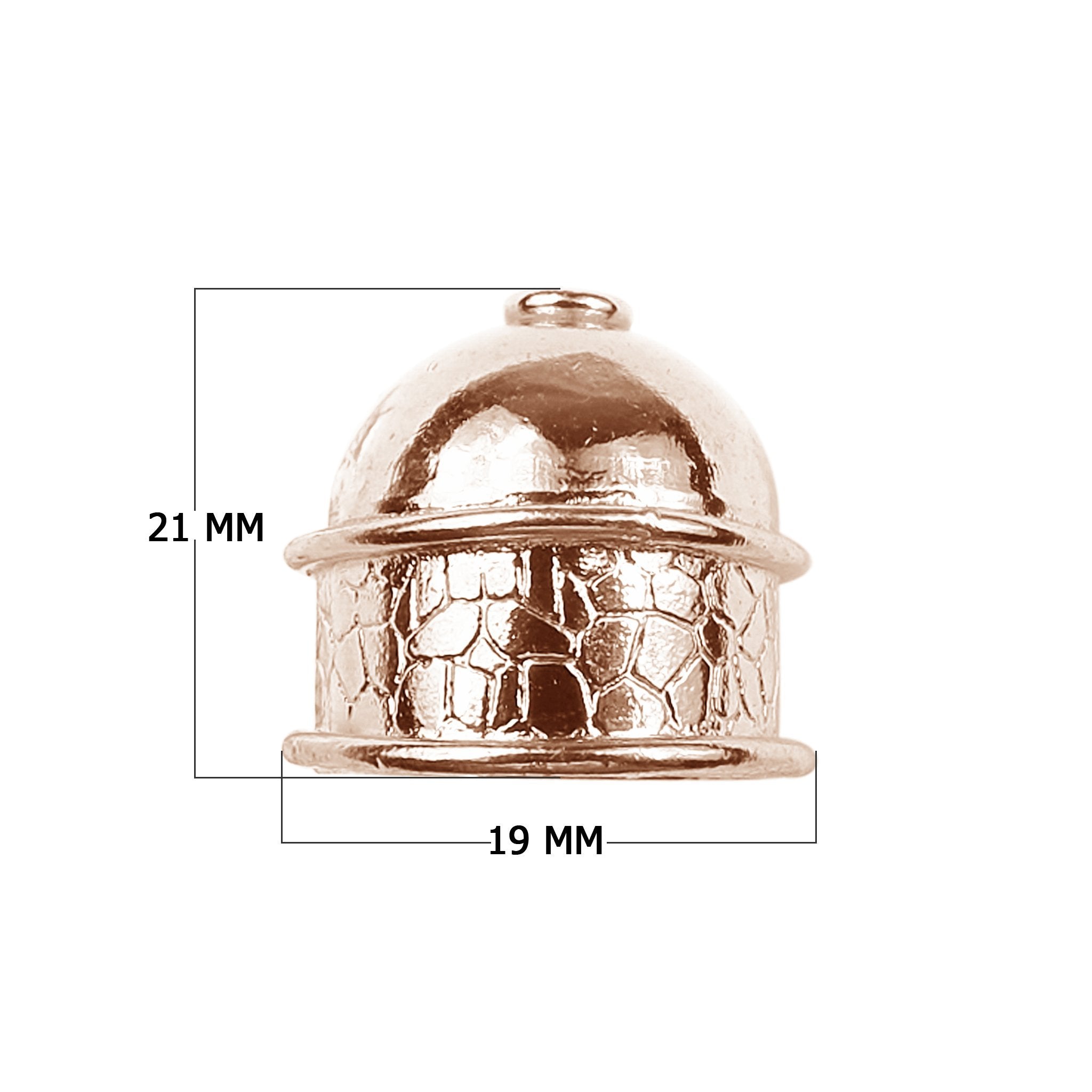 CRG-203 Rose Gold Overlay End Cap Beads Bali Designs Inc 