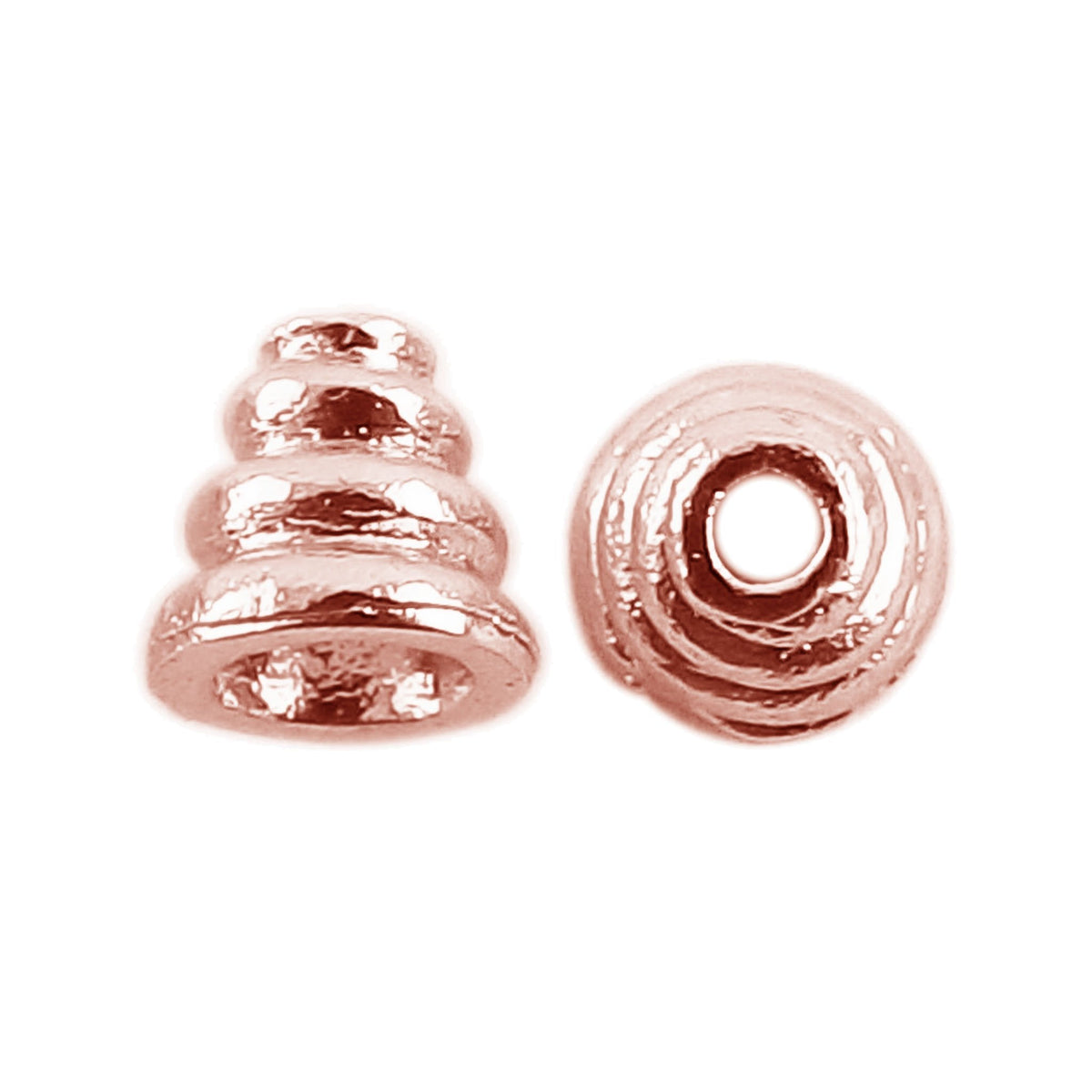 CRG-210-5X6MM Rose Gold Overlay Cone Beads Bali Designs Inc 