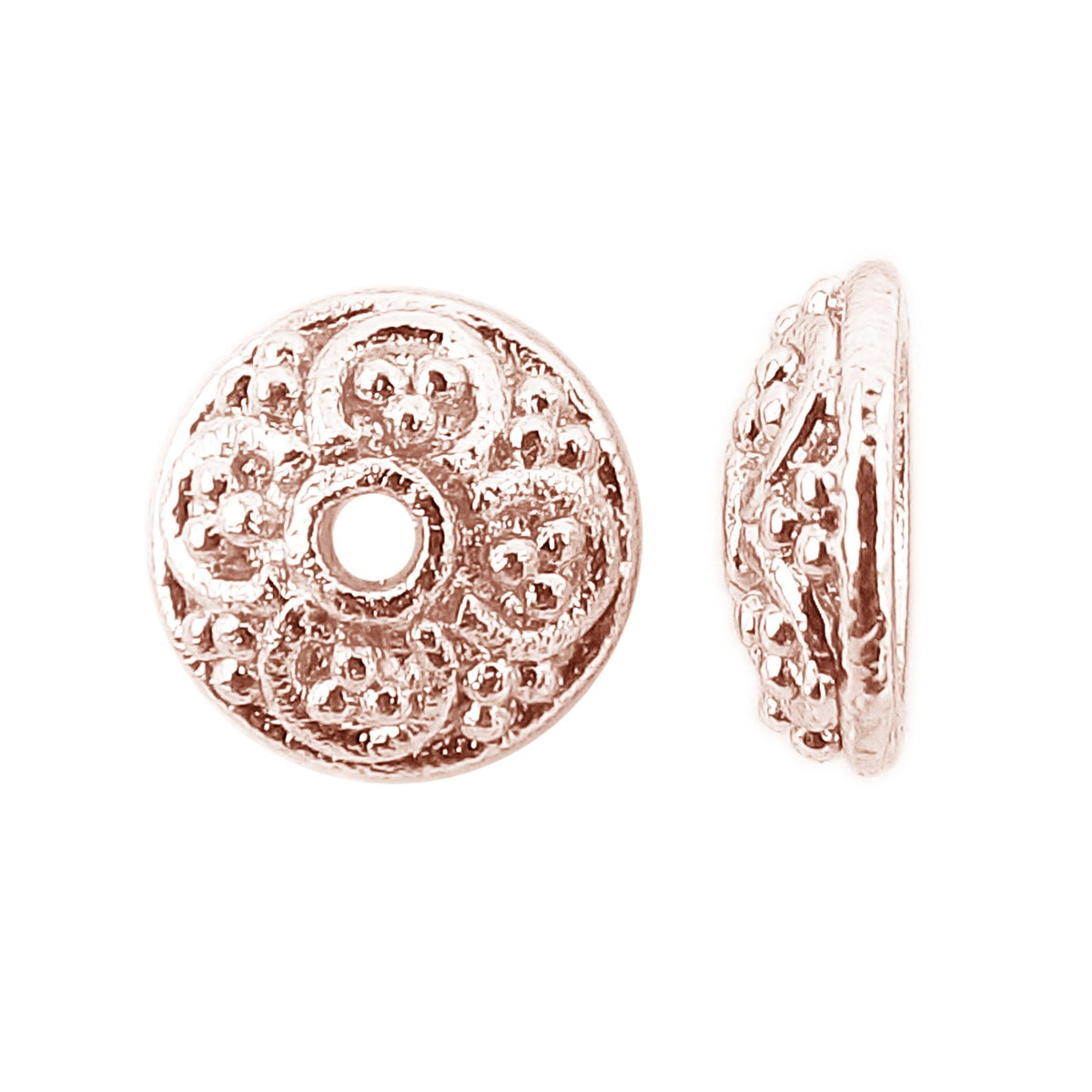 CRG-280 Rose Gold Overlay Bead Cap Beads Bali Designs Inc 