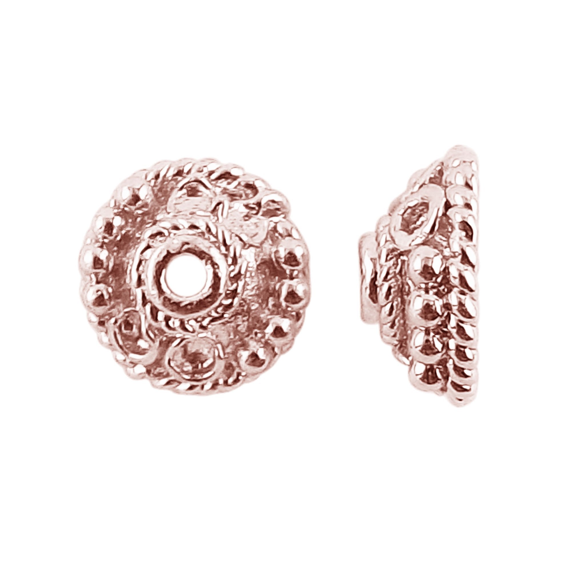 CRG-281-7X2.5MM Rose Gold Overlay Bead Cap Beads Bali Designs Inc 