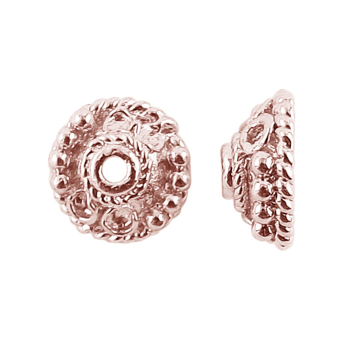 CRG-281-7X2.5MM Rose Gold Overlay Bead Cap Beads Bali Designs Inc 
