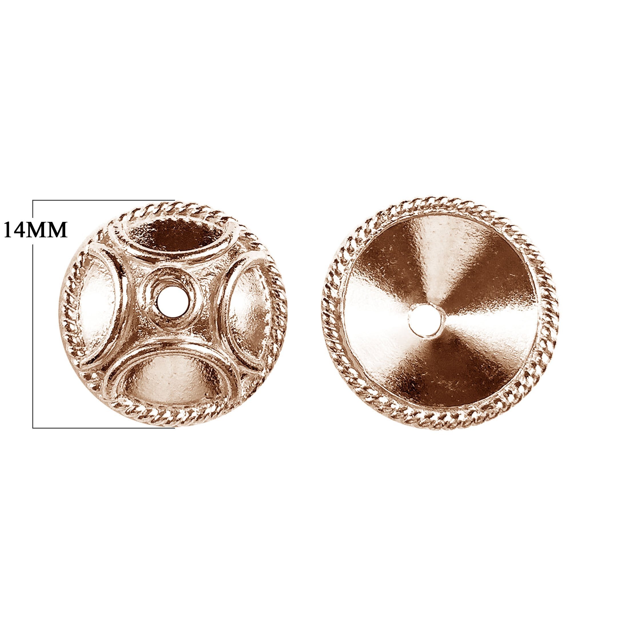 CRG-327 Rose Gold Overlay Bead Cap Beads Bali Designs Inc 