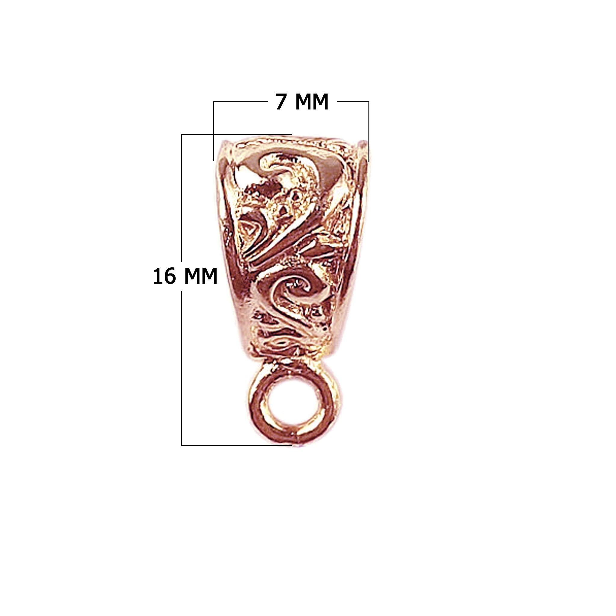 CRG-368 Rose Gold Overlay Pendant Bail Beads Bali Designs Inc 