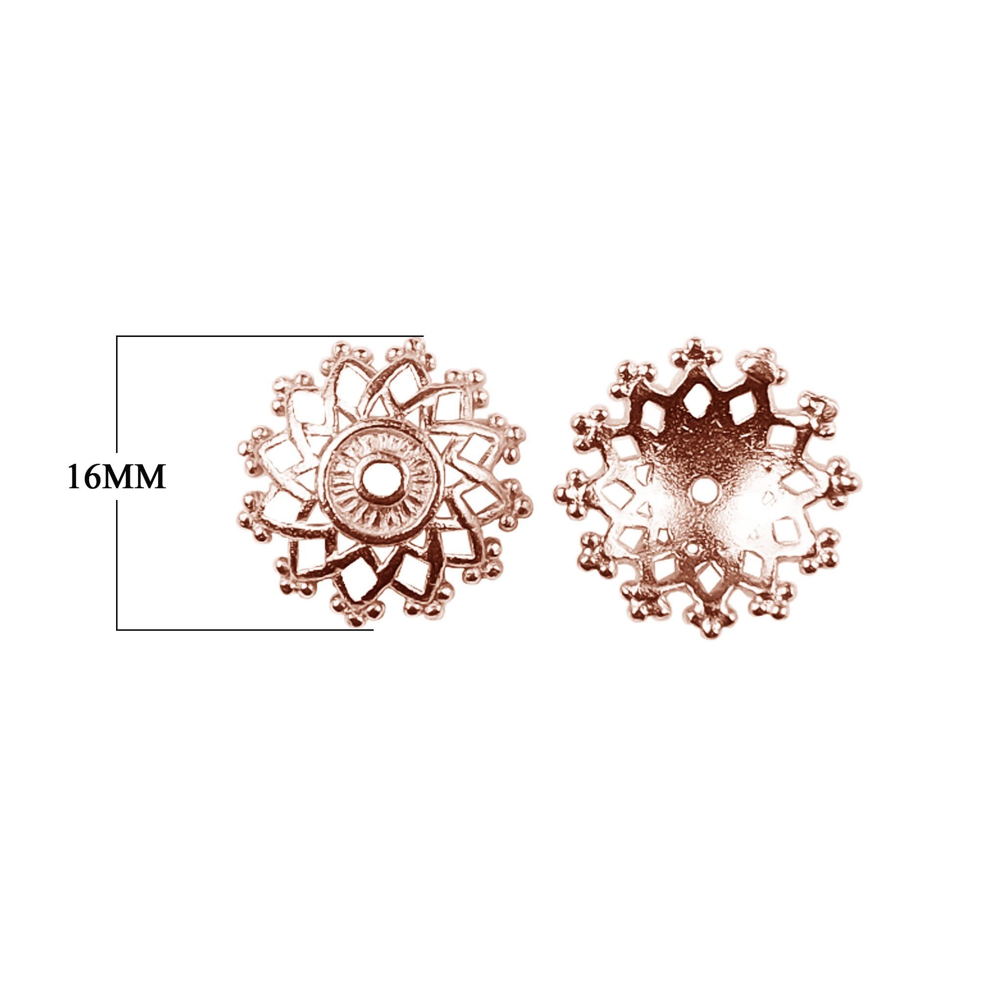 CRG-373 Rose Gold Overlay Bead Cap Beads Bali Designs Inc 