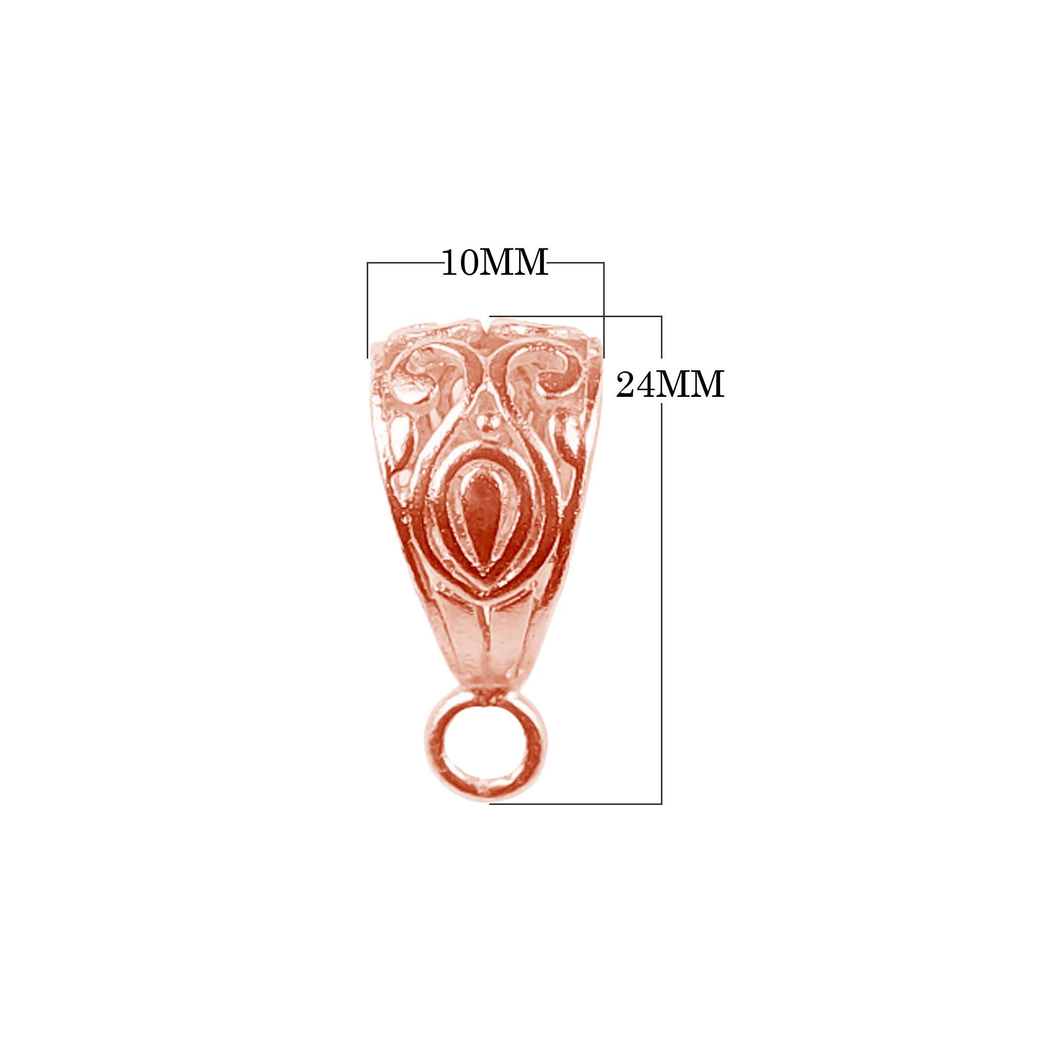 CRG-392 Rose Gold Overlay Pendant Bail Beads Bali Designs Inc 