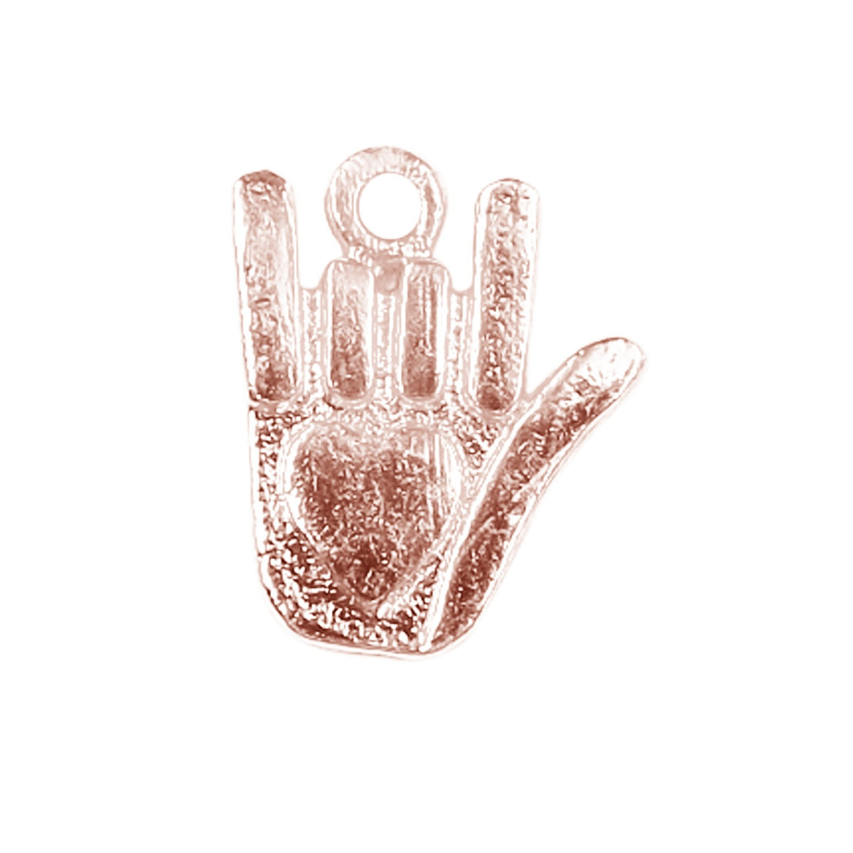 CRG-436 Rose Gold Overlay Hand With Etched Heart Charm Beads Bali Designs Inc 