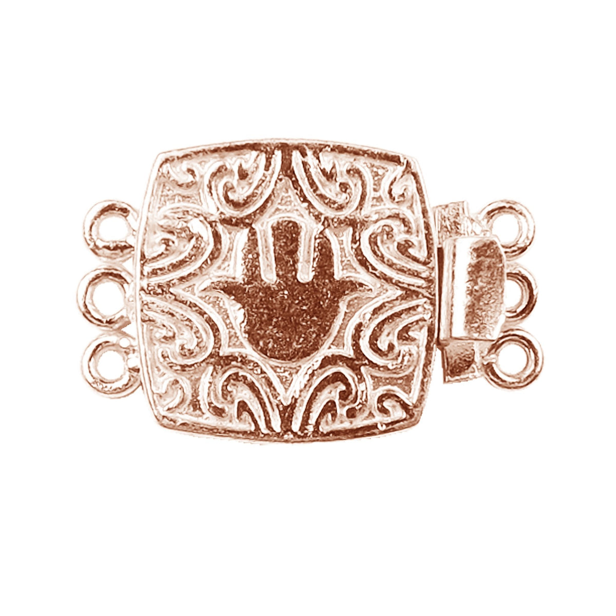 CRG-441 Rose Gold Overlay Multi Strand Clasp With 3 Holes Beads Bali Designs Inc 