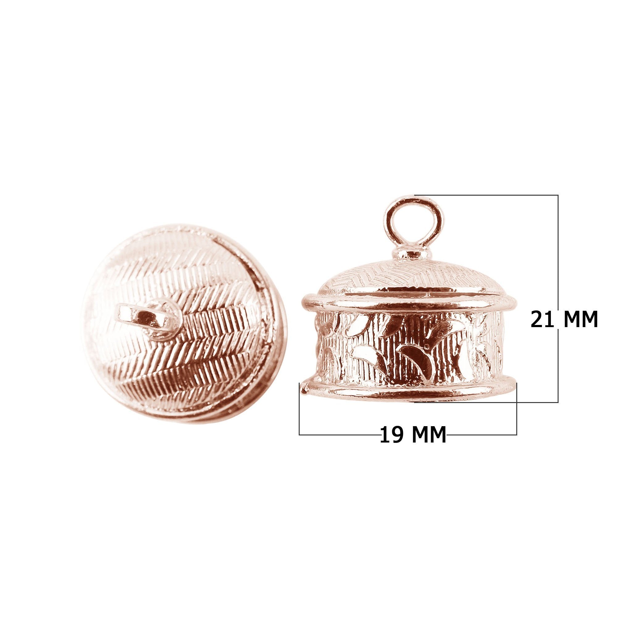 CRG-459 Rose Gold Overlay End Cap Beads Bali Designs Inc 