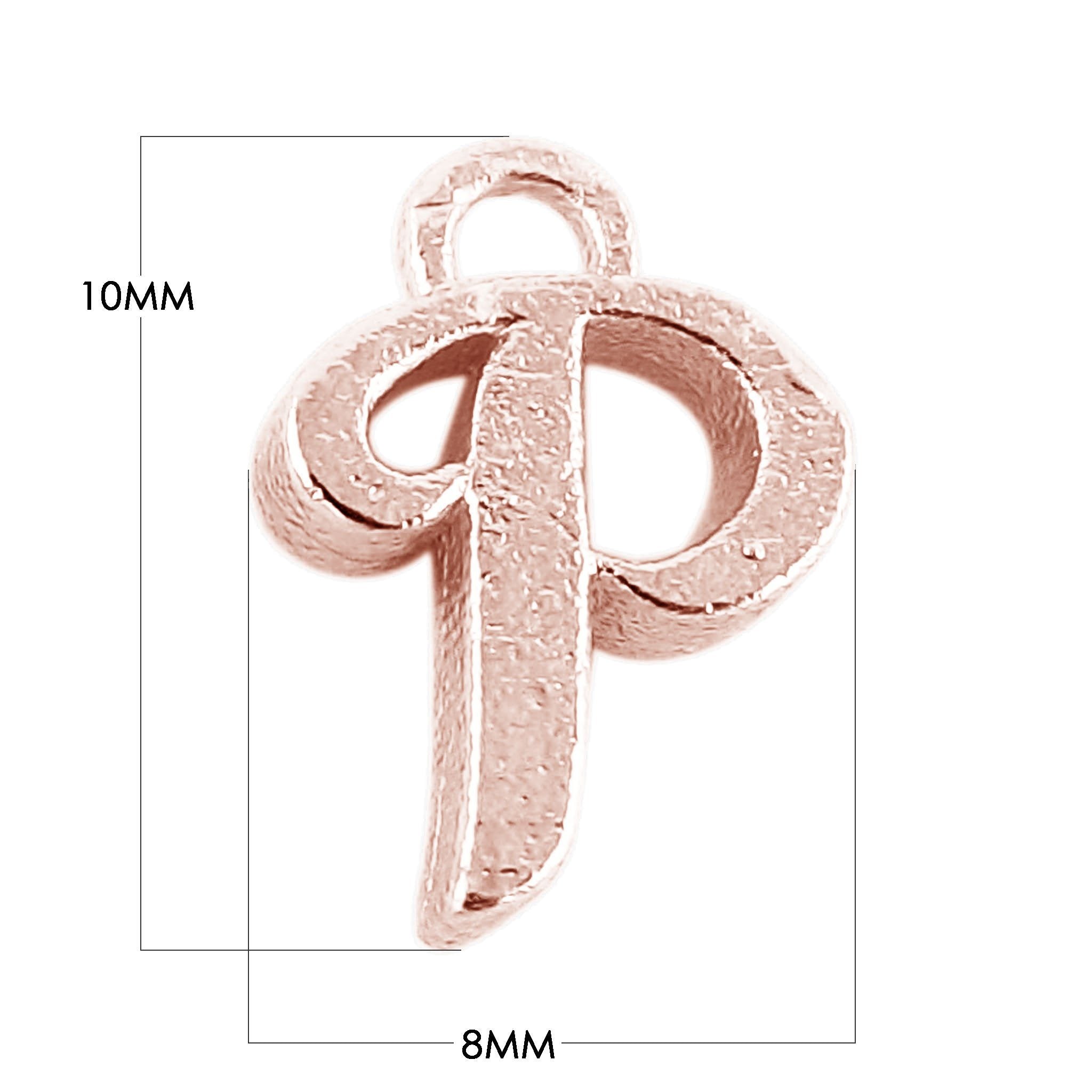 CRG-488 Rose Gold Overlay Alphabet 'P' Charm Beads Bali Designs Inc 