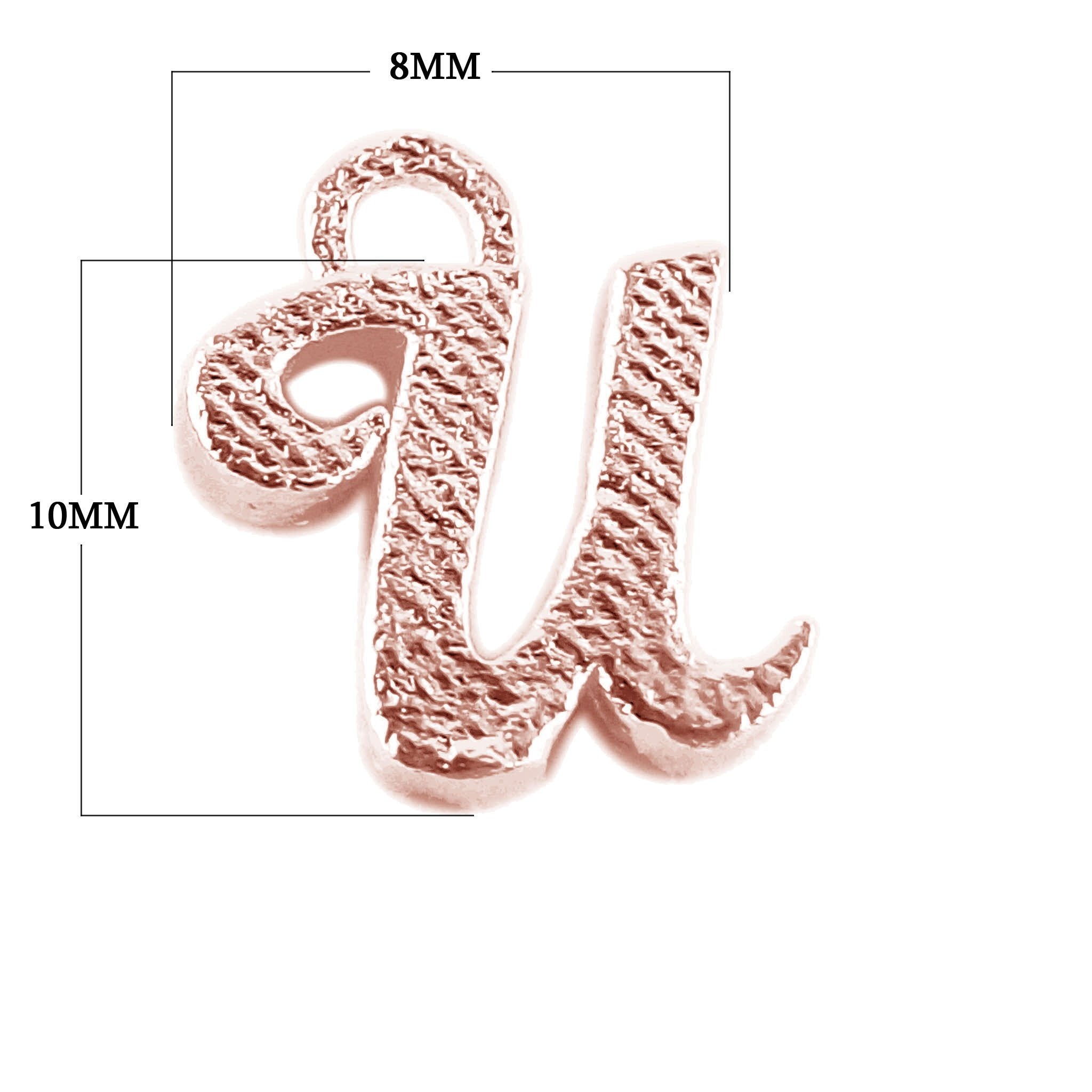 CRG-493 Rose Gold Overlay Alphabet 'U' Charm Beads Bali Designs Inc 