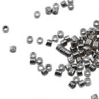 CRR-100-2X2MM Black Rhodium Overlay Crimp Bead Beads Bali Designs Inc 