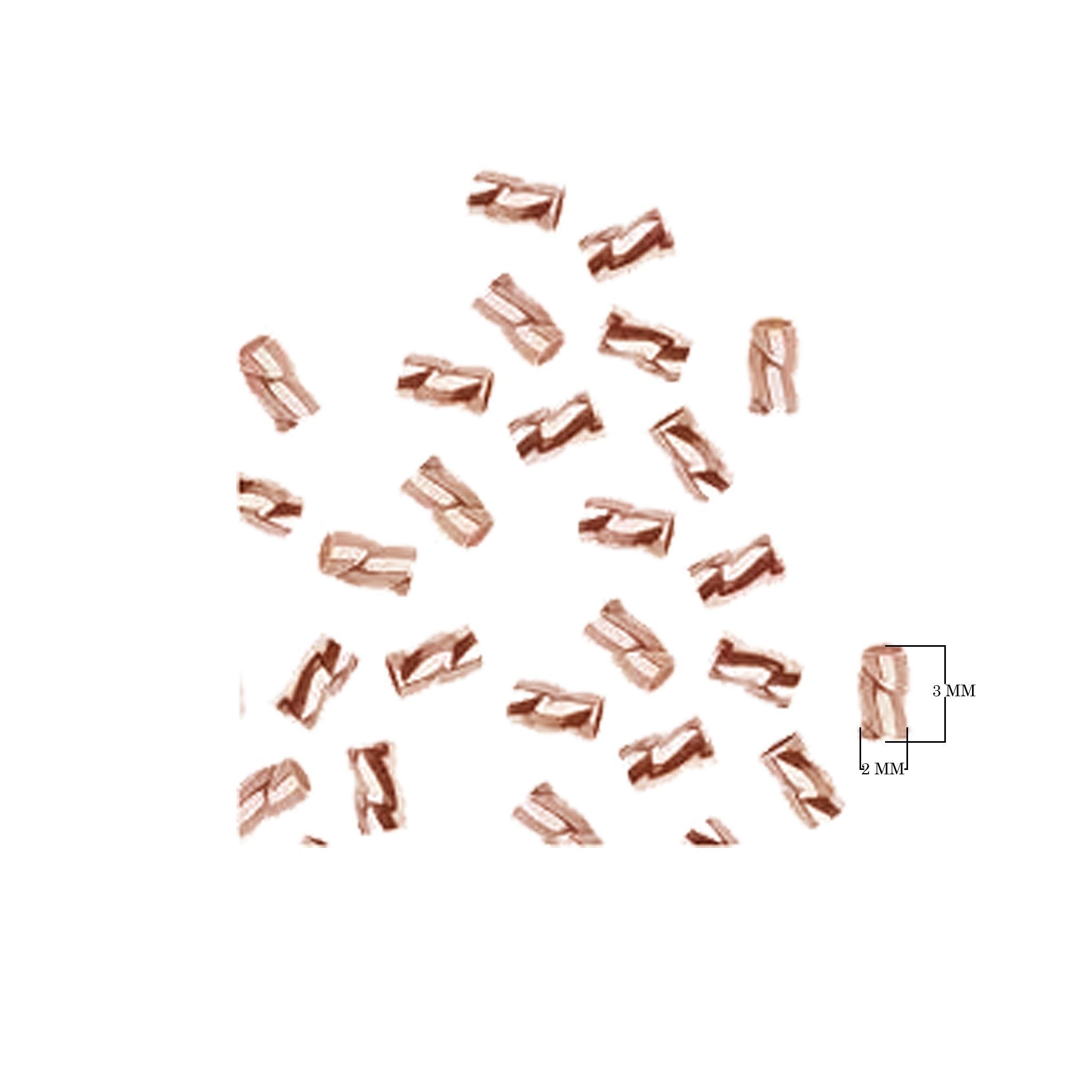 Rose gold overlay twisted crimp bead over copper handcrafted in India for jewelry making