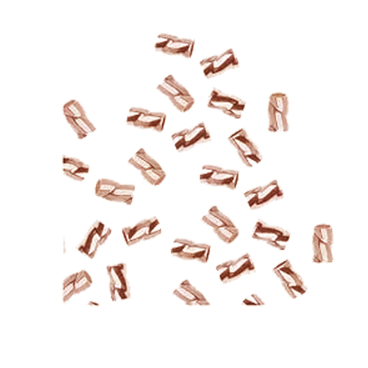 Rose gold overlay twisted crimp bead over copper handcrafted in India for jewelry making