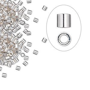 Silver overlay crimp bead over copper handcrafted in India for jewelry making