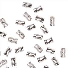 Silver overlay twisted crimp bead handcrafted in India for retail jewelry making