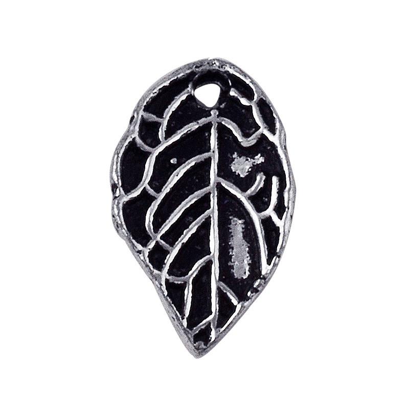 Silver overlay over copper leaf charm handcrafted in India for retail jewelry designs