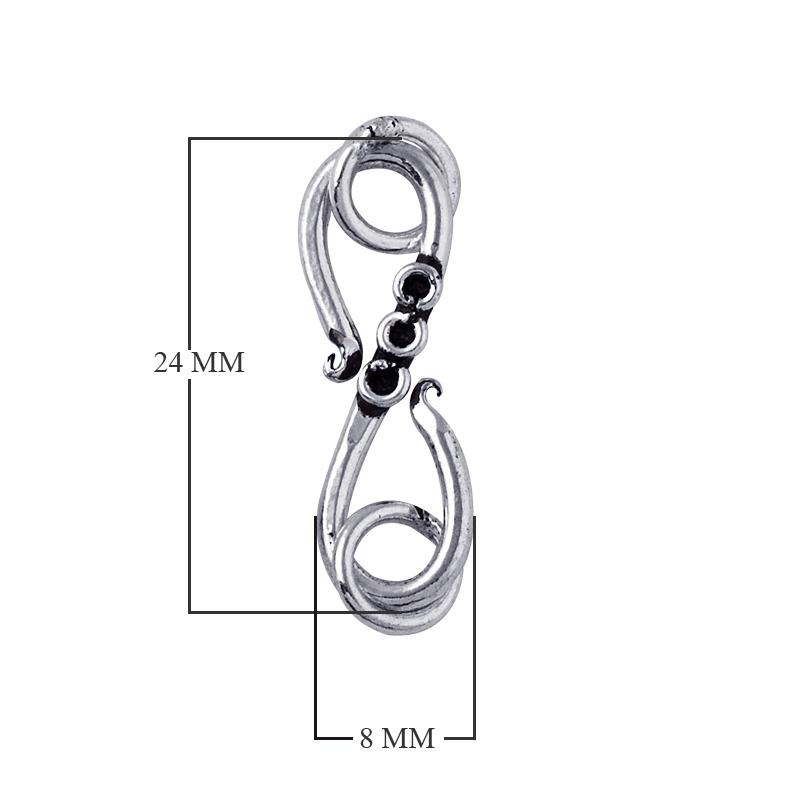 CSF-111 Silver Overlay ''S'' Hook Beads Bali Designs Inc 