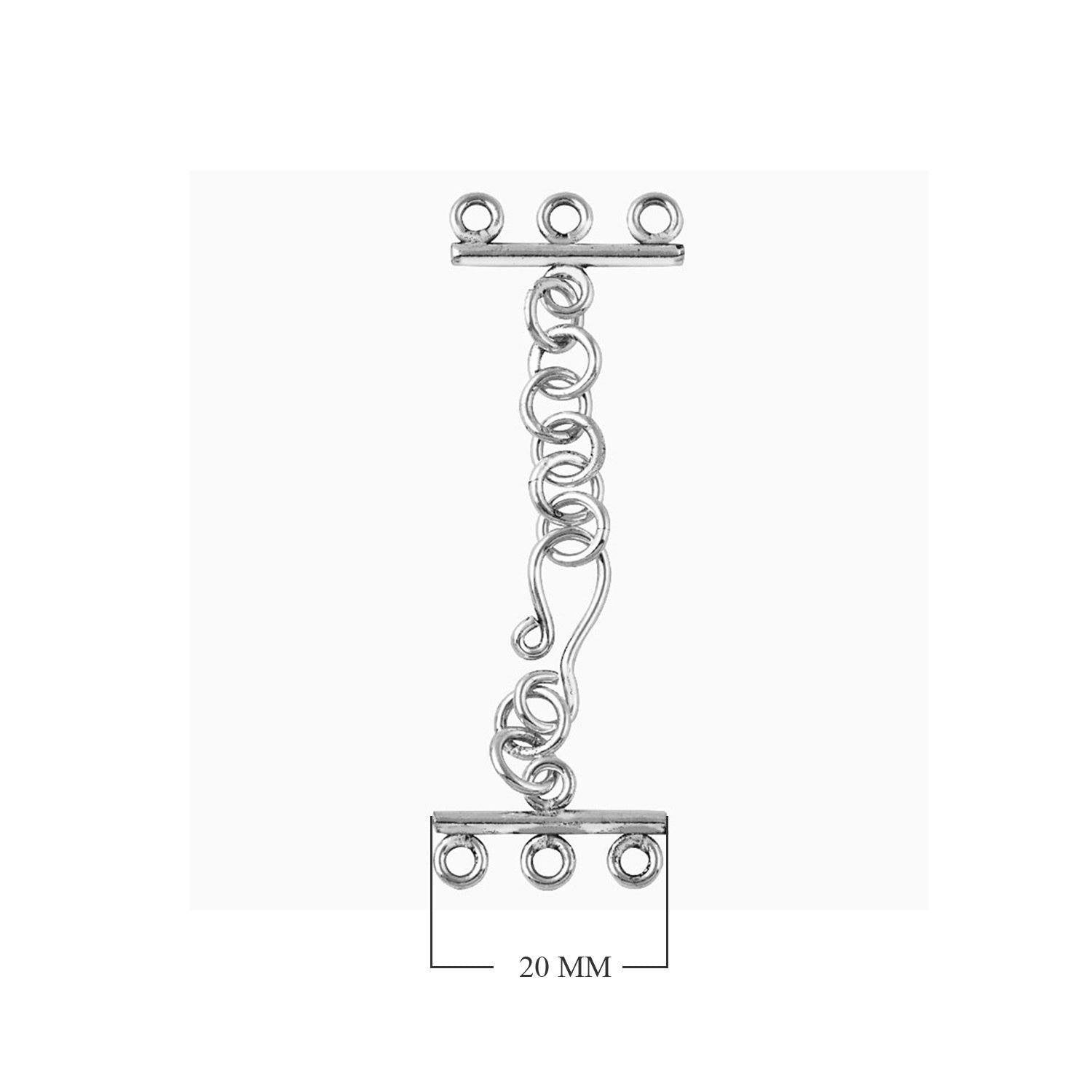 CSF-156-3H Silver Overlay Multi Strand Clasp With 3 Hole Beads Bali Designs Inc 