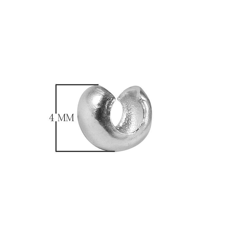CSF-164-4MM Silver Overlay Crimp Cover Beads Bali Designs Inc 