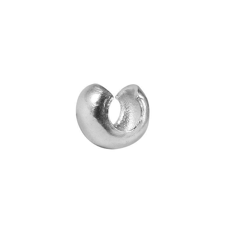 Silver Overlay Over Copper Crimp Cover – Handmade Jewelry Finishing Component from India