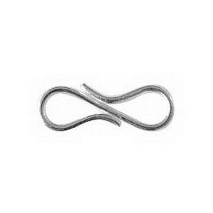 Silver Overlay Over Copper artisan minimalist S hook clasp handmade in India with antique oxidized finish.