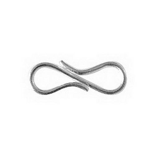 Silver Overlay Over Copper artisan minimalist S hook clasp handmade in India with antique oxidized finish.