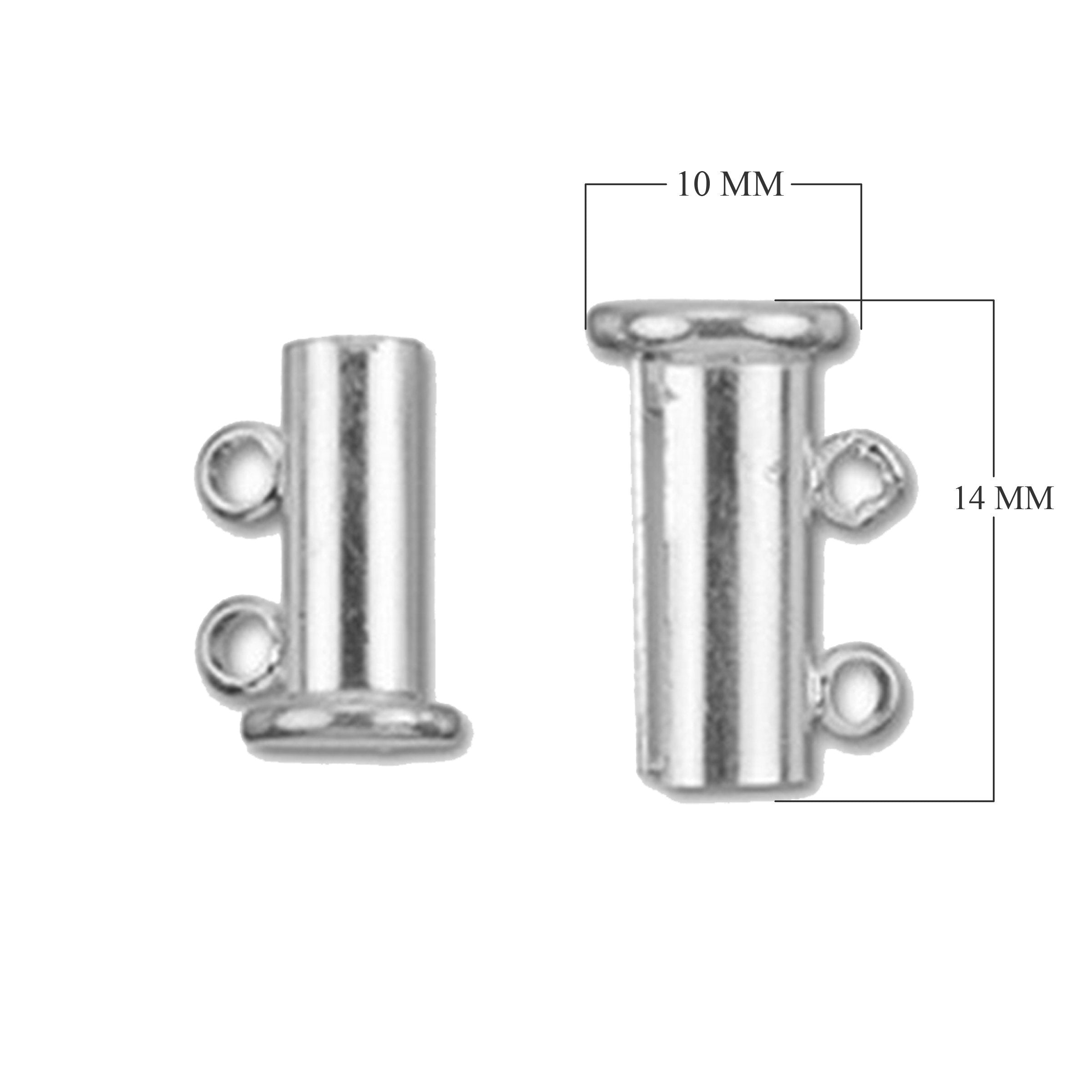 CSF-189-2H Silver Overlay Multi Strand Magnatic Clasp With 2 Hole Beads Bali Designs Inc 