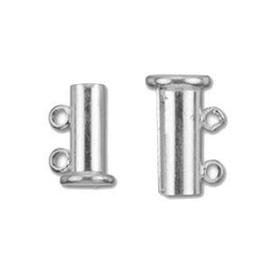 CSF-189-2H Silver Overlay Multi Strand Magnatic Clasp With 2 Hole Beads Bali Designs Inc 