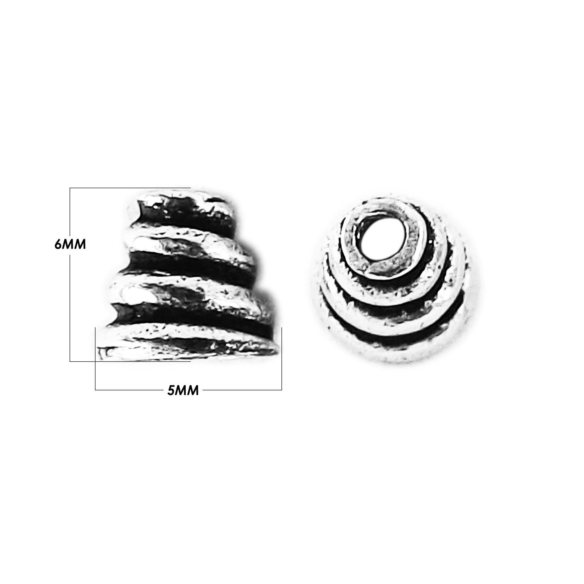 CSF-210-5X6MM Silver Overlay Cone Beads Bali Designs Inc 