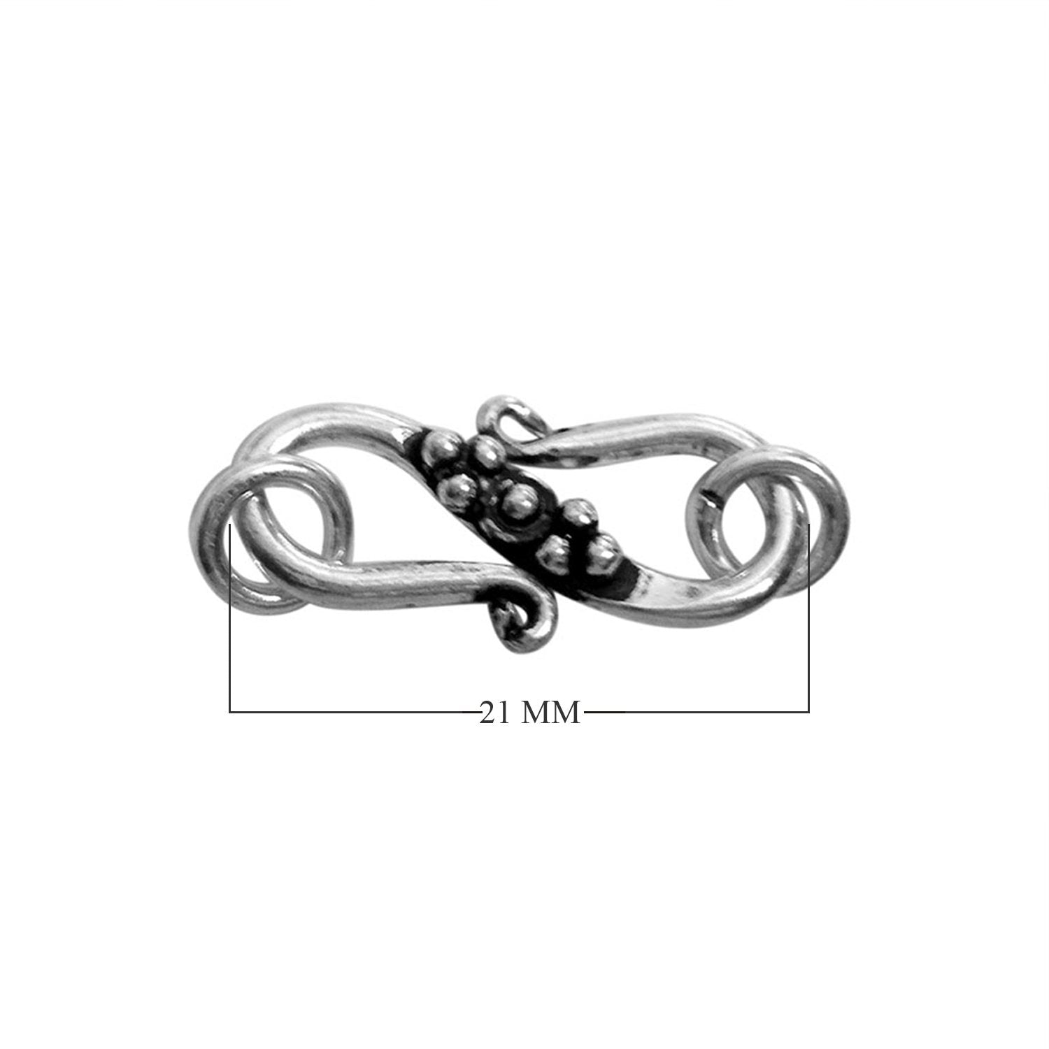 CSF-225 Silver Overlay 'S' Hook Beads Bali Designs Inc 