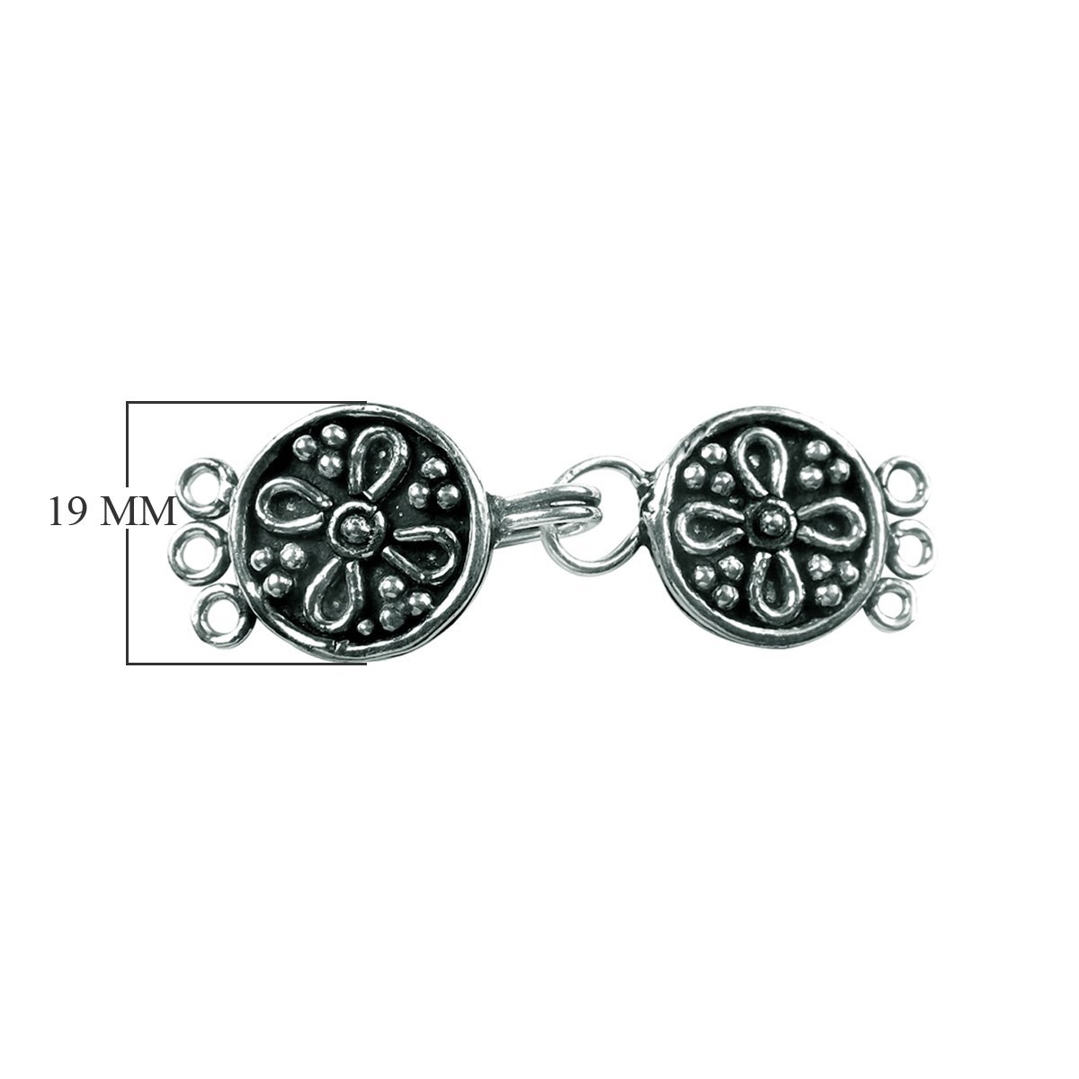 CSF-230 Silver Overlay Multi Strand Clasp With 3 Hole Beads Bali Designs Inc 