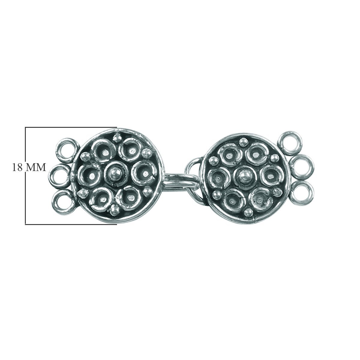 CSF-231 Silver Overlay Multi Strand Clasp With 3 Hole Beads Bali Designs Inc 