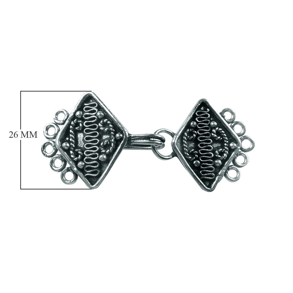 CSF-235 Silver Overlay Multi Strand Clasp With 5 Holes Beads Bali Designs Inc 