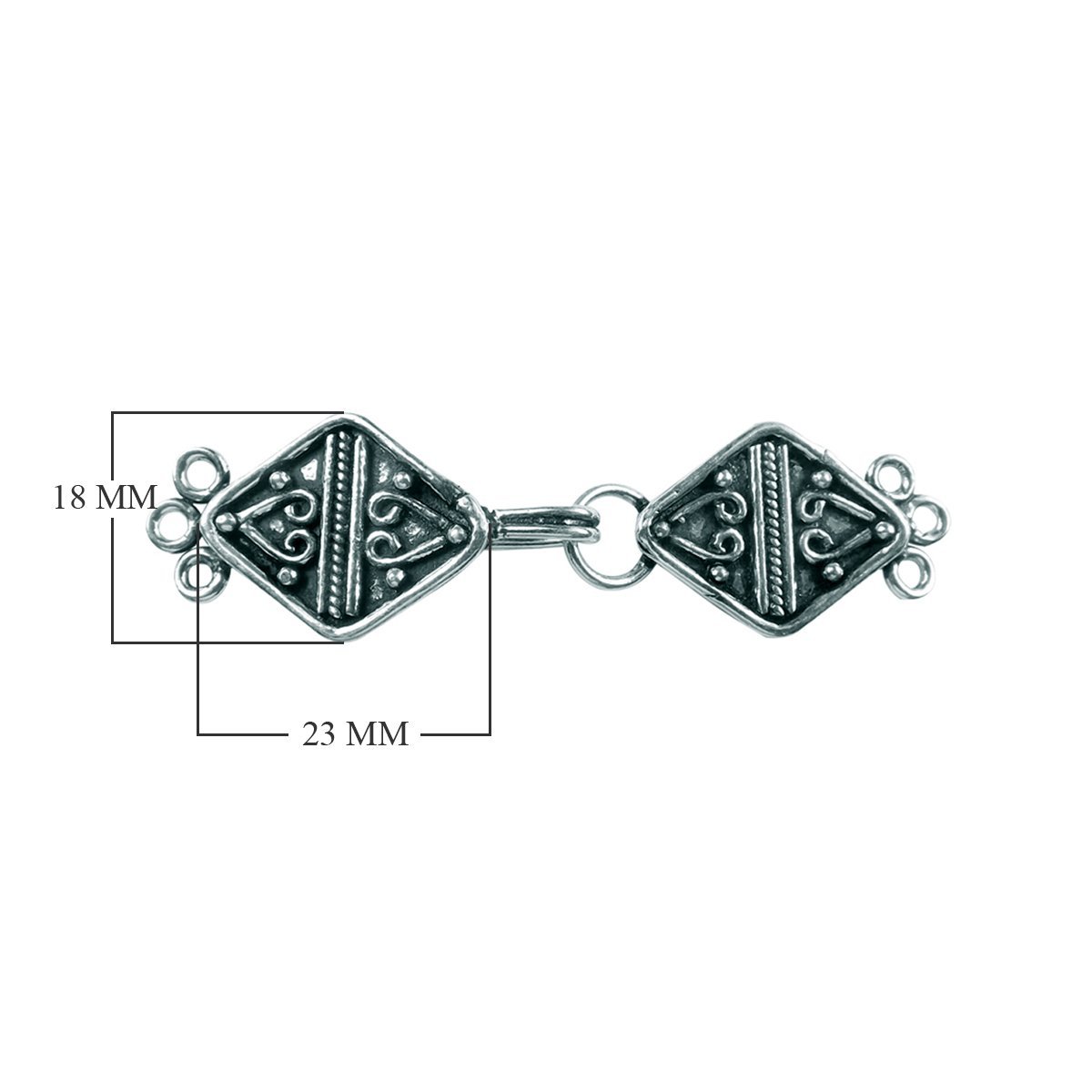 CSF-236 Silver Overlay Multi Strand Clasp With 3 Hole Beads Bali Designs Inc 