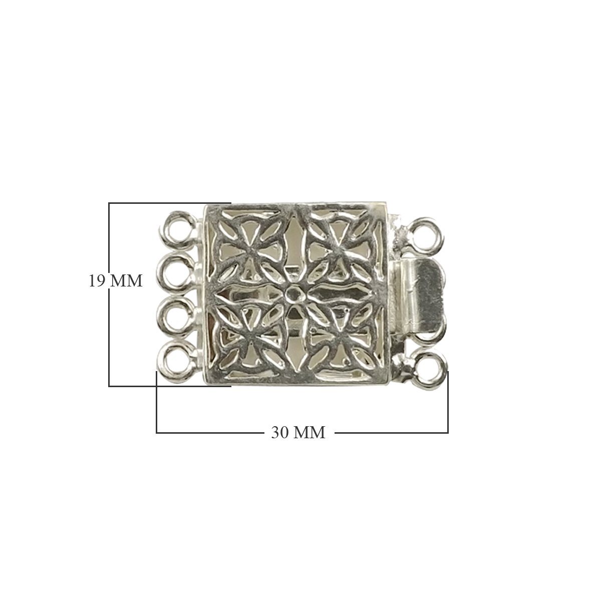 CSF-249 Silver Overlay Multi Strand Clasp With 4 Holes Beads Bali Designs Inc 