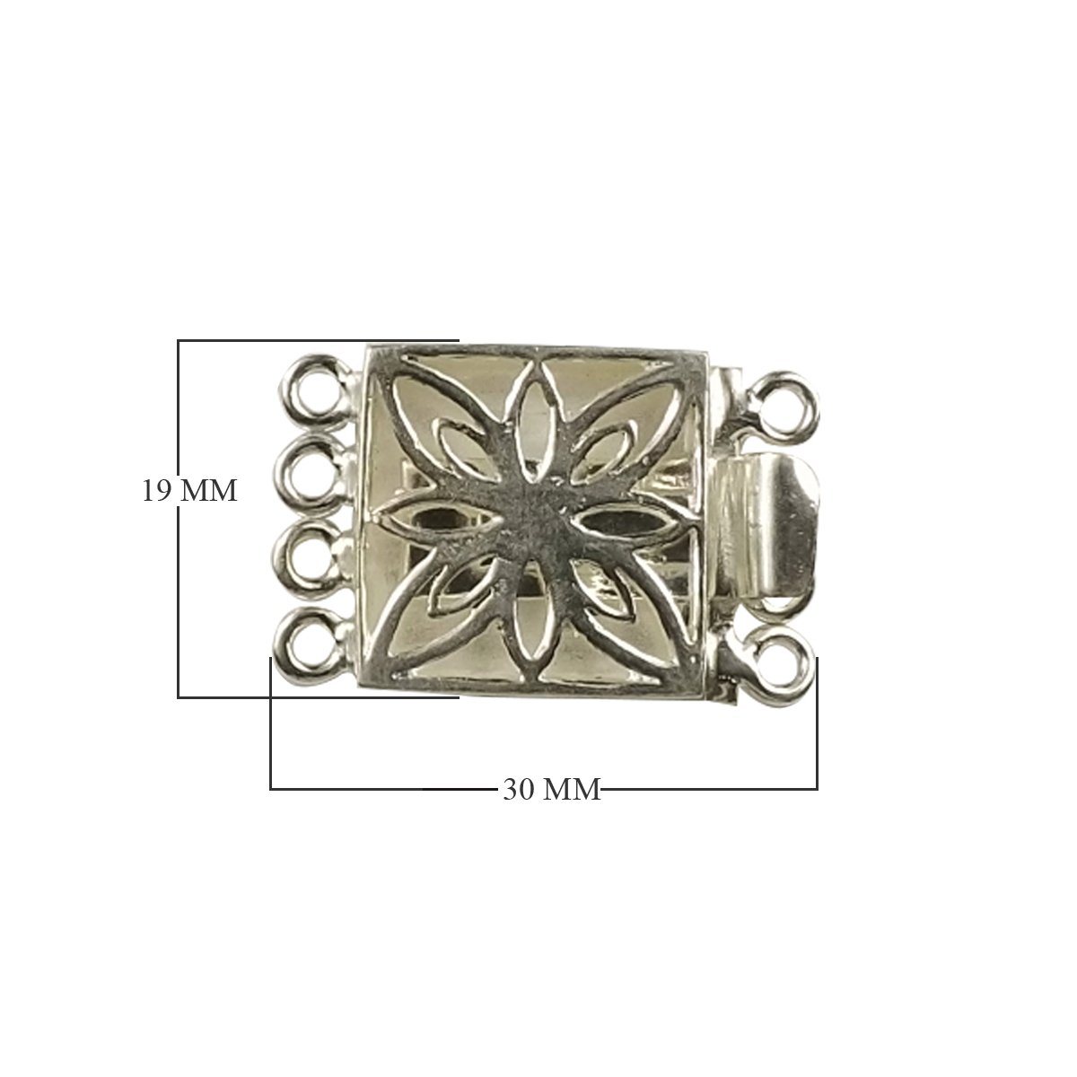 CSF-250 Silver Overlay Multi Strand Clasp With 4 Holes Beads Bali Designs Inc 