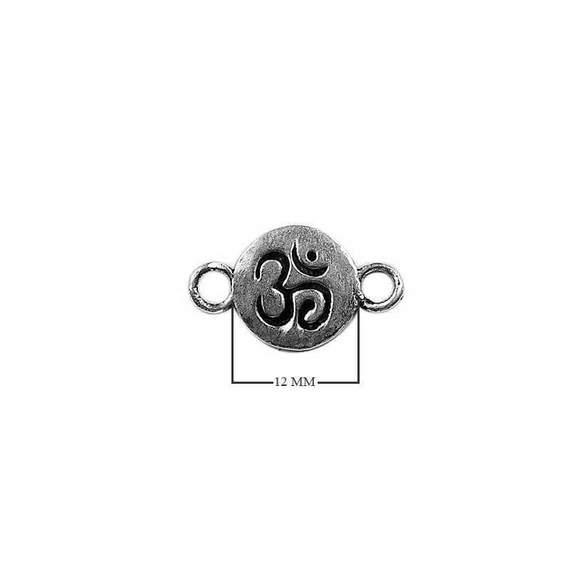 CSF-278 Silver Overlay Ohm Disc Link Charm Beads Bali Designs Inc 
