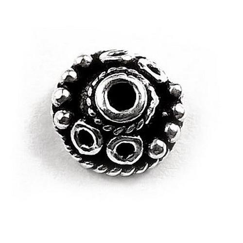 CSF-281-9MM Silver Overlay Bead Cap Beads Bali Designs Inc 
