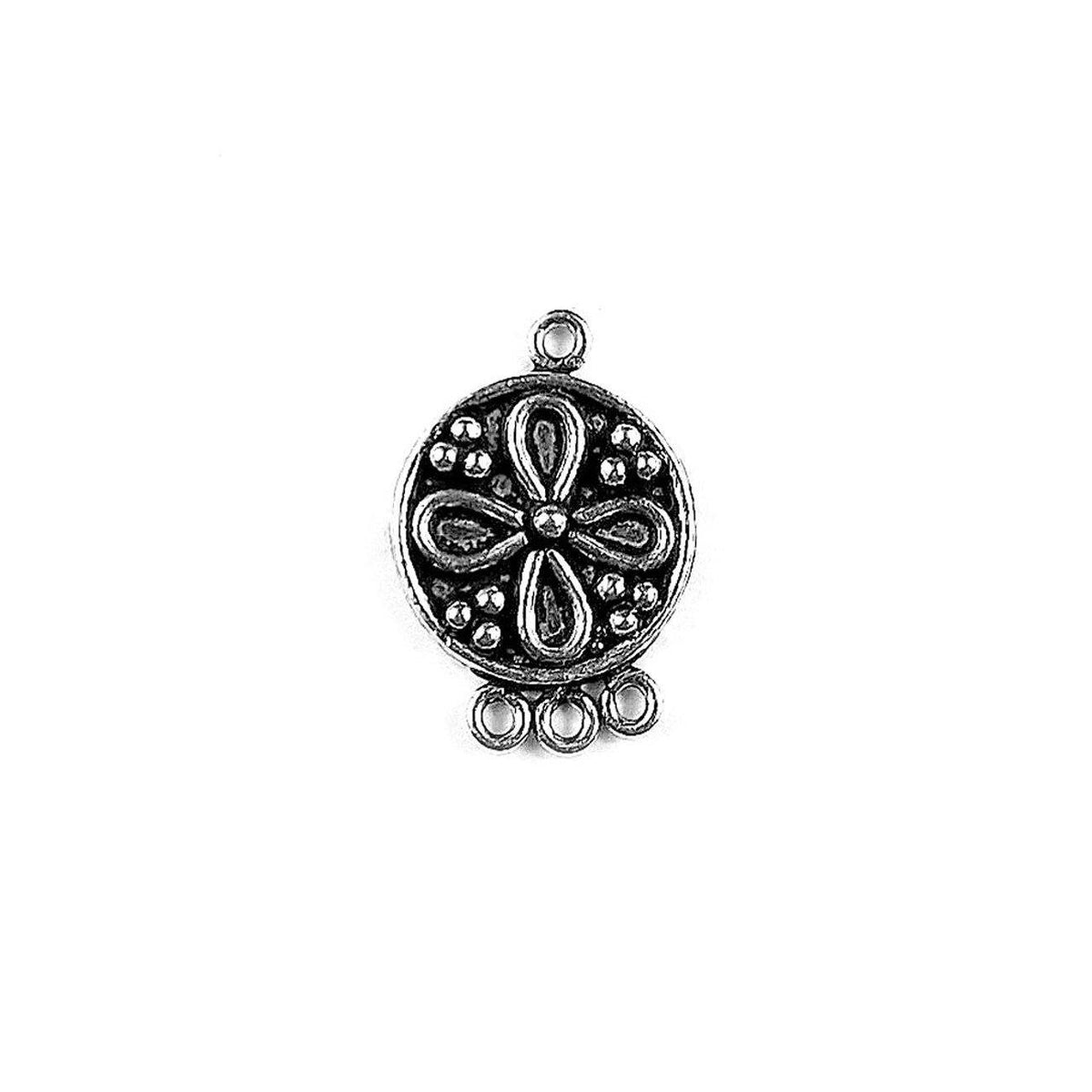 CSF-298 Silver Overlay Connectors With 3 Hole Beads Bali Designs Inc 