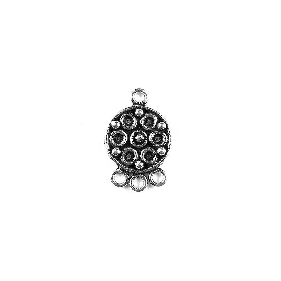 CSF-299 Silver Overlay Connectors With 3 Hole Beads Bali Designs Inc 