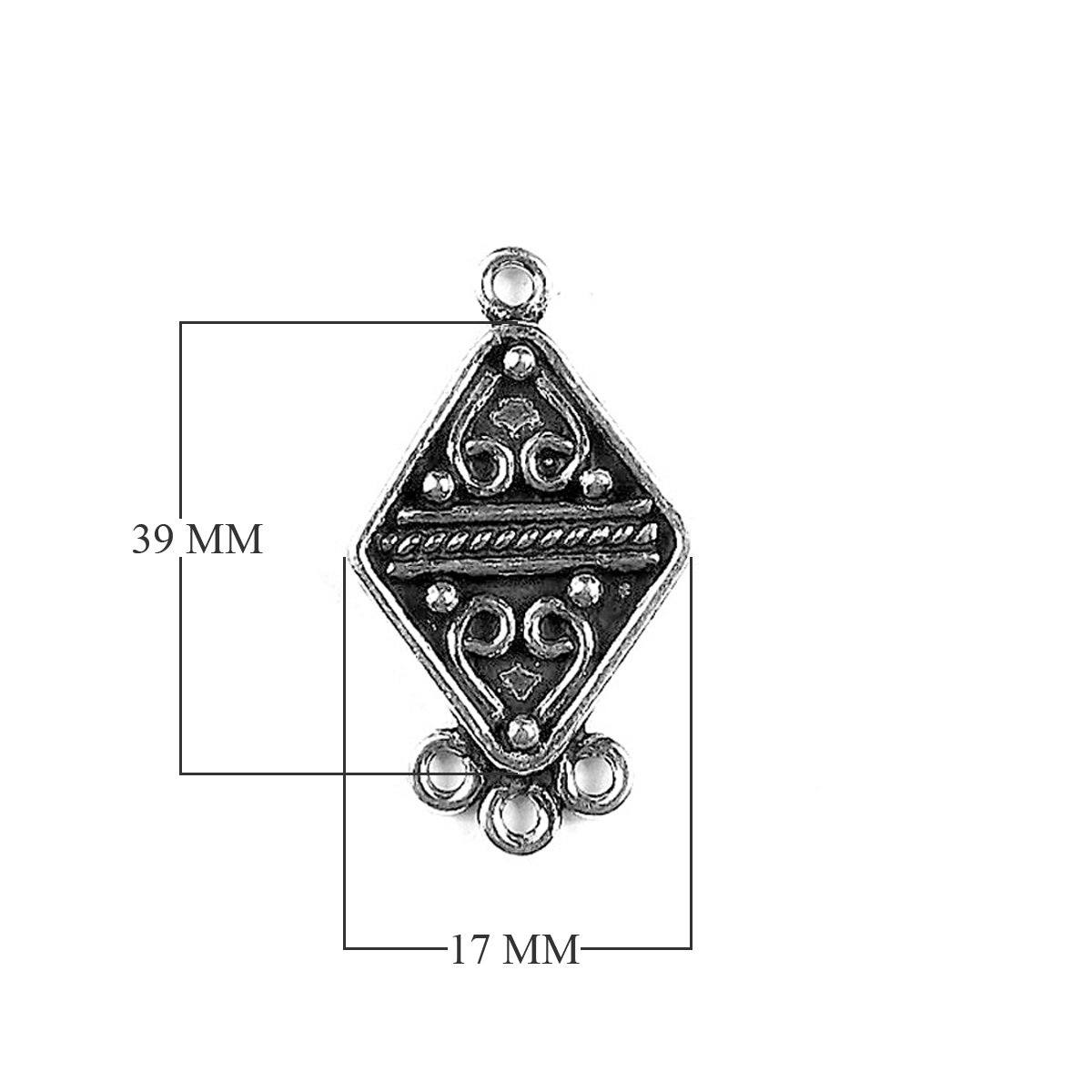 CSF-301 Silver Overlay Connectors With 3 Hole Beads Bali Designs Inc 