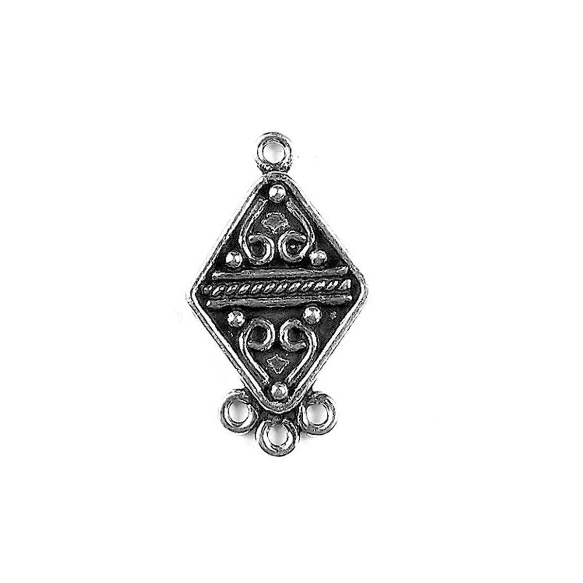 CSF-301 Silver Overlay Connectors With 3 Hole Beads Bali Designs Inc 