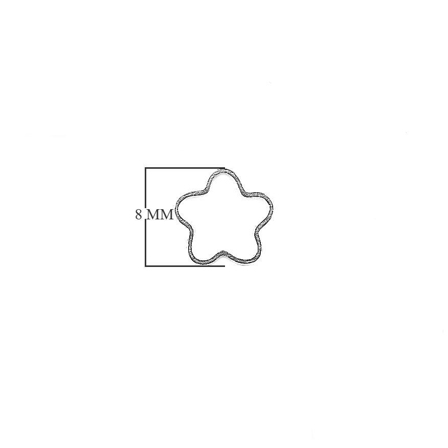 CSF-305-8MM Silver Overlay Connectors Star Shape Beads Bali Designs Inc 