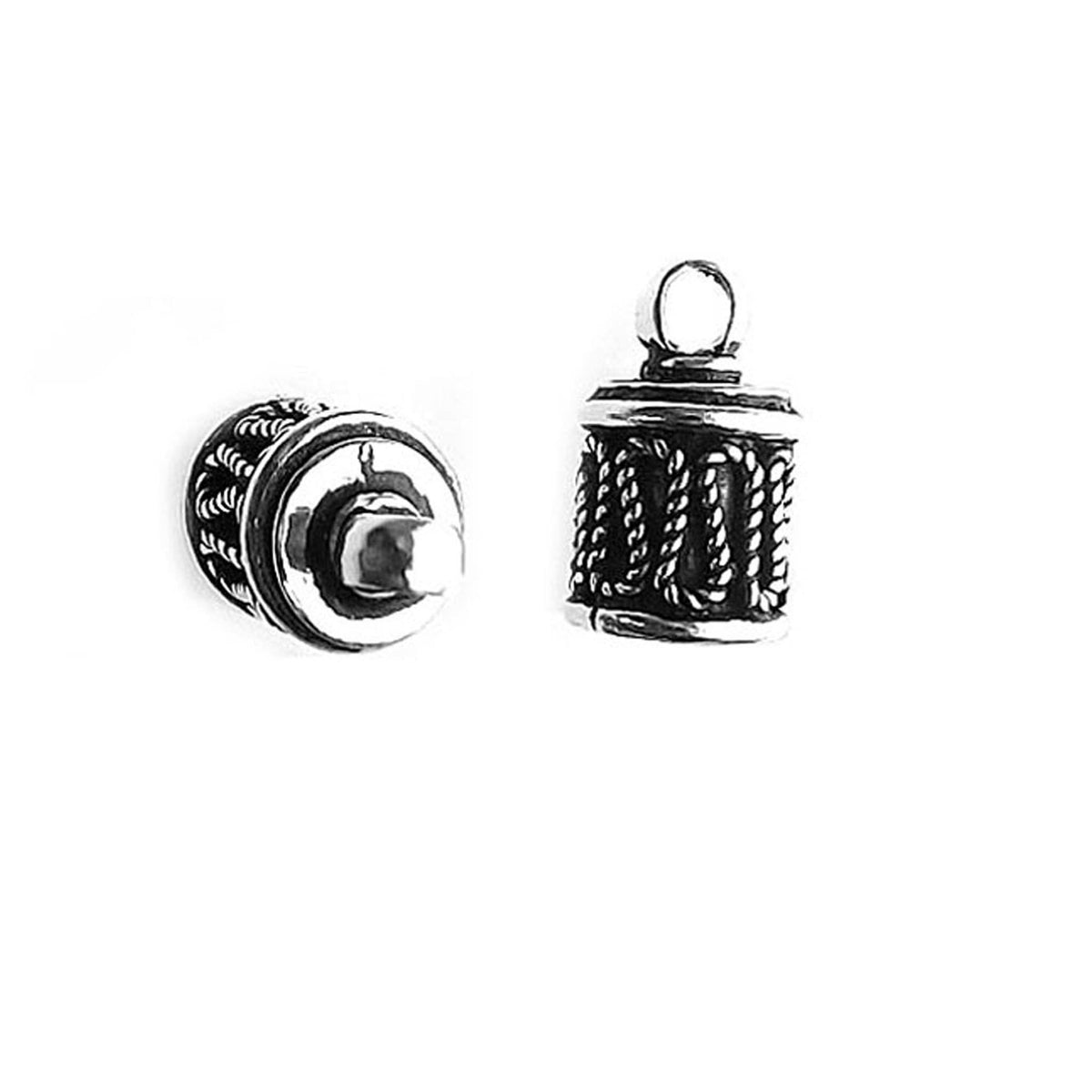 CSF-332 Silver Overlay End Cap Beads Bali Designs Inc 