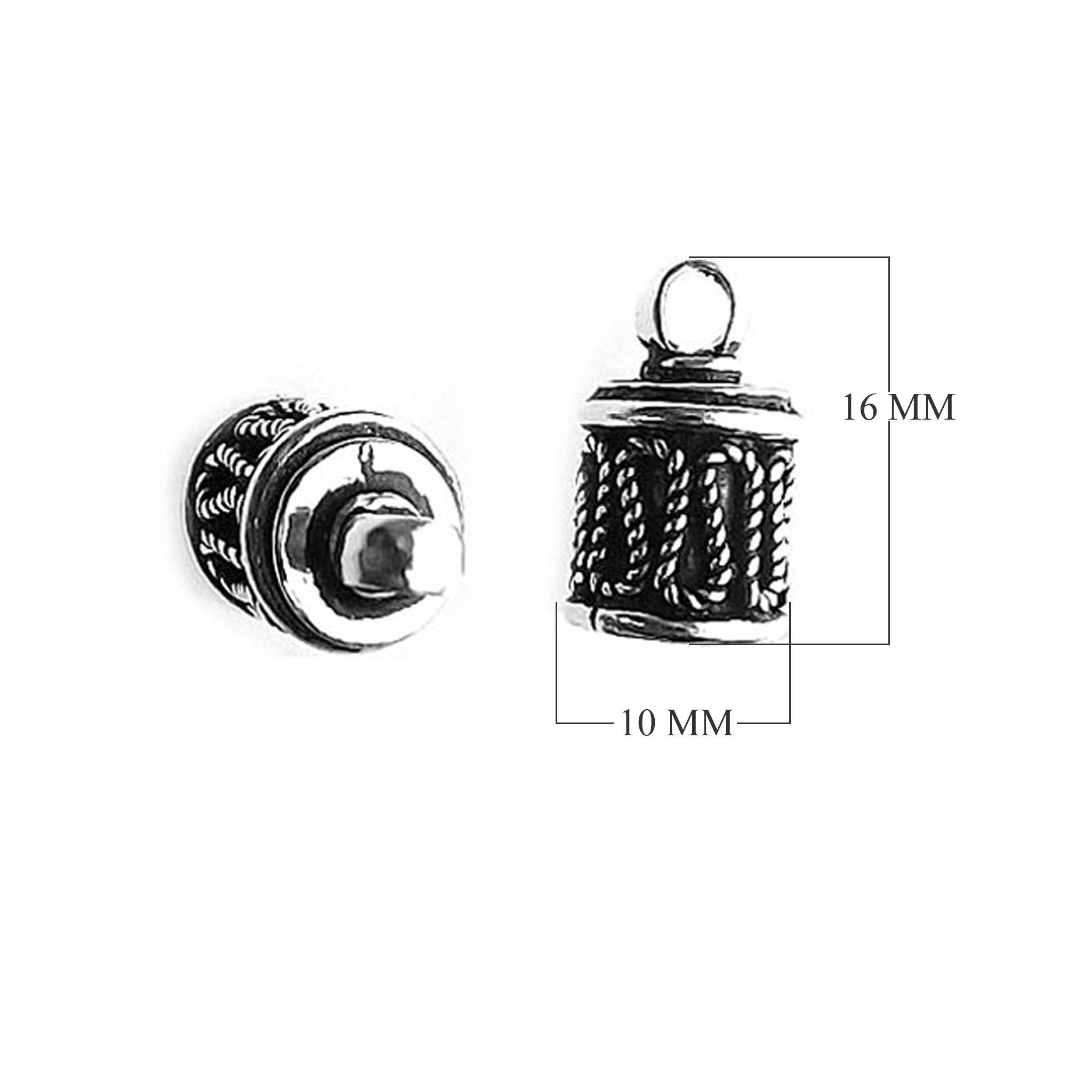 CSF-332 Silver Overlay End Cap Beads Bali Designs Inc 